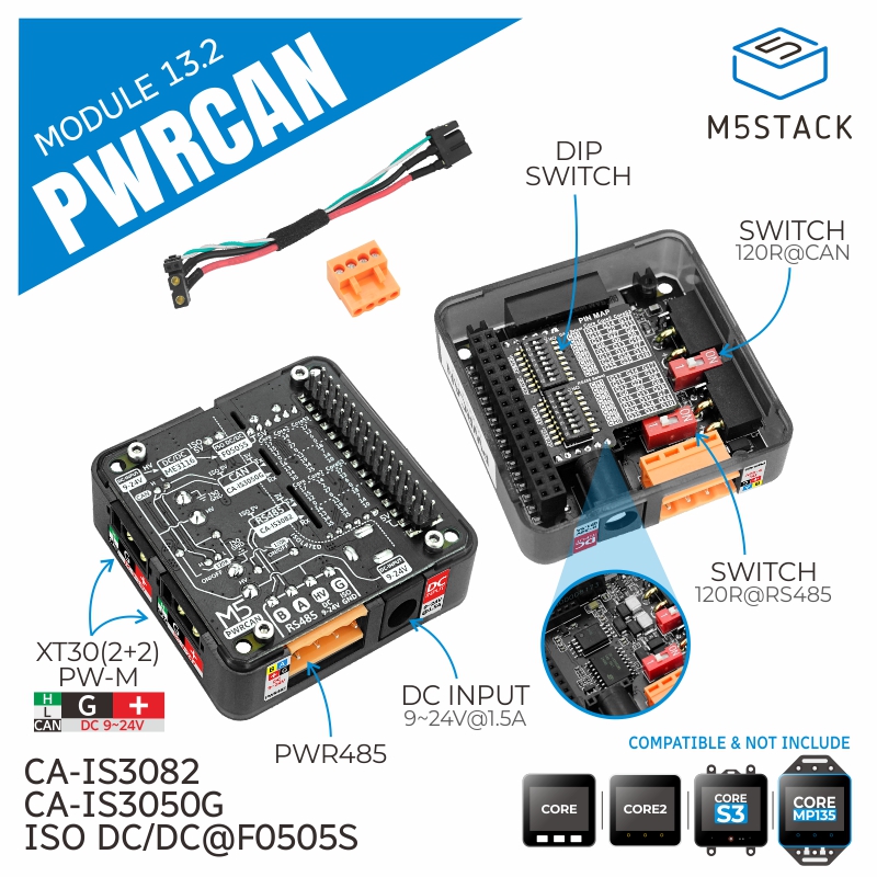 M5Stack - Module officiel PWRCAN 13.2 M5Stack avec